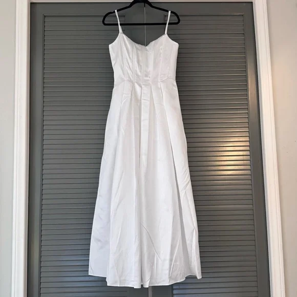 Vintage Jessica McClintock White Satin Gown - Picture 1 of 8